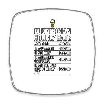 Electrician Hourly Rate Tee - Square fridge magnet - white - Front