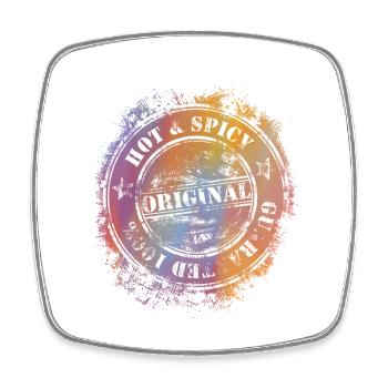 Original Hot & Spicy Farbklecks - Viereckiger Kühlschrankmagnet - Weiß - Vorne