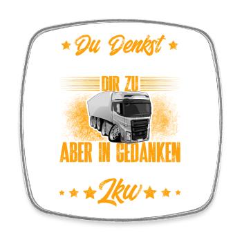 Lkw Fahrer - Viereckiger Kühlschrankmagnet - Weiß - Vorne