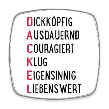 Dackel - Viereckiger Kühlschrankmagnet - Weiß - Vorne