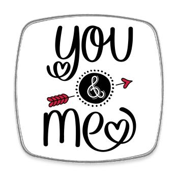 You and Me - Viereckiger Kühlschrankmagnet - Weiß - Vorne