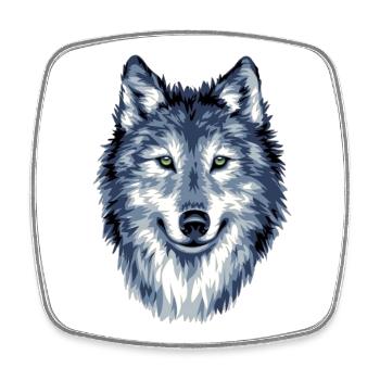WOLF HEAD - Wildes Herz bis ins Detail - Viereckiger Kühlschrankmagnet - Weiß - Vorne