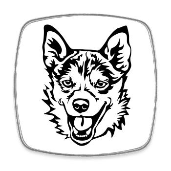 Norwegischer Lundehund - Viereckiger Kühlschrankmagnet - Weiß - Vorne