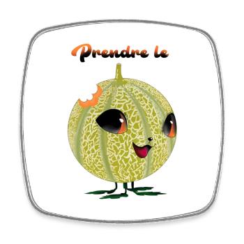 Dessin melon humour prendre le melon - Magnet carré - blanc - Devant