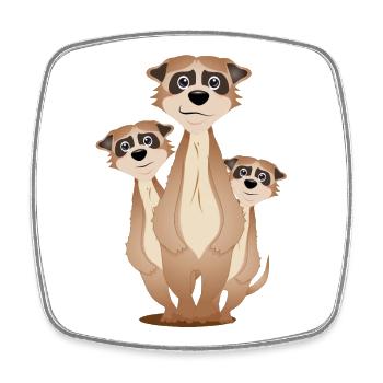 funny meerkat group with cuddly factor - Square fridge magnet - white - Front