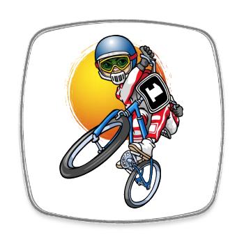 Bmx rider - Square fridge magnet - white - Front