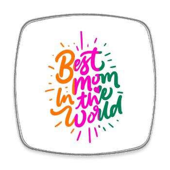 Beste Mutter der Welt - Viereckiger Kühlschrankmagnet - Weiß - Vorne