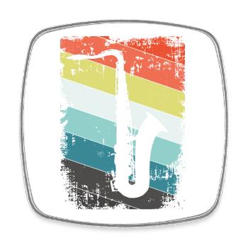 Saxophone saxophone - Magnet carré - blanc - Devant