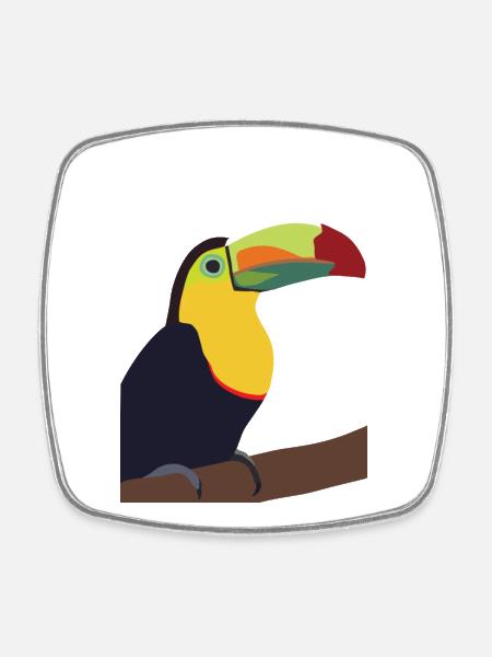 Timmy the Toucan - Square fridge magnet - white
