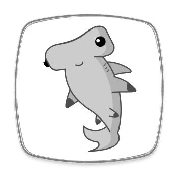 Hammerhead shark shark - Square fridge magnet - white - Front