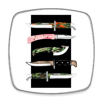 Camouflage Messer - Viereckiger Kühlschrankmagnet - Weiß - Vorne