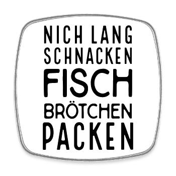 Fischbrötchen - Viereckiger Kühlschrankmagnet - Weiß - Vorne