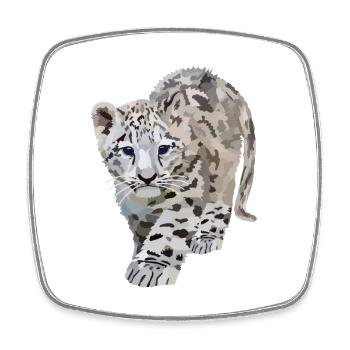 Sia, the snow leopard - Square fridge magnet - white - Front