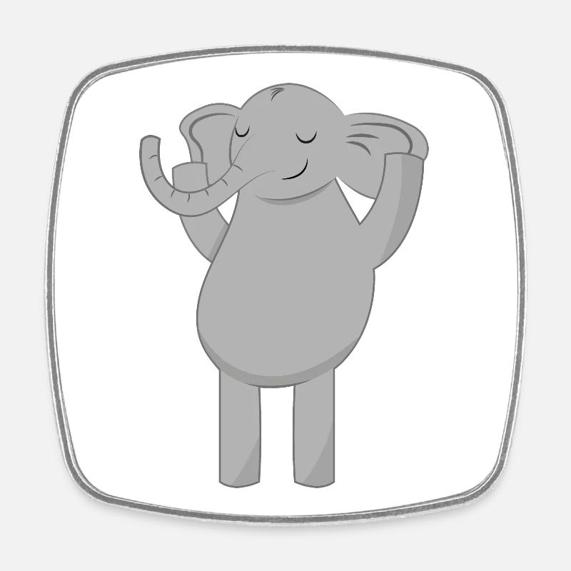 Elefant Elefanten - Viereckiger Kühlschrankmagnet - Weiß
