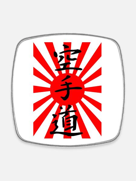 Drapeau japonais de Karaté - Magnet carré - blanc