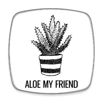 Aloe My Friend - Square fridge magnet - white - Front