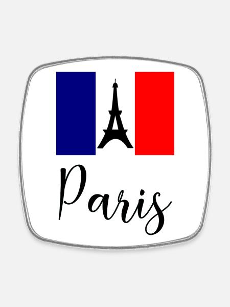 PARIS. HAUPTSTADT. STADT. FRANKREICH. PARISER. PARIS - Viereckiger Kühlschrankmagnet - Weiß