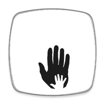 Baby Hand in Hand - Viereckiger Kühlschrankmagnet - Weiß - Vorne
