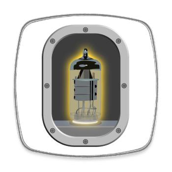 Tube behind inspection glass - Square fridge magnet - white - Front