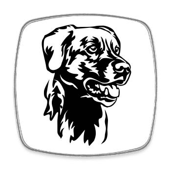 Labrador Kopf - Viereckiger Kühlschrankmagnet - Weiß - Vorne