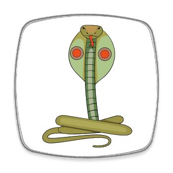 Serpent - Magnet carré - blanc - Devant
