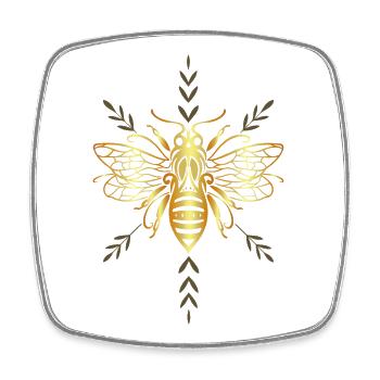 Abeille Abeille abeille Abeilles Fleurs - Magnet carré - blanc - Devant