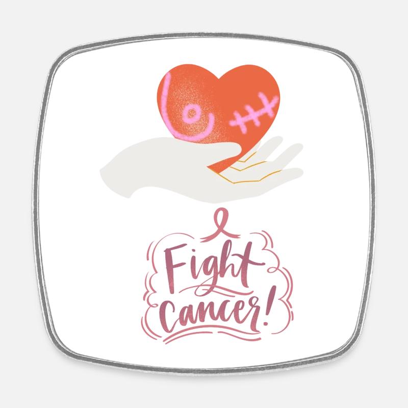 Lutte contre le cancer - Magnet carré - blanc