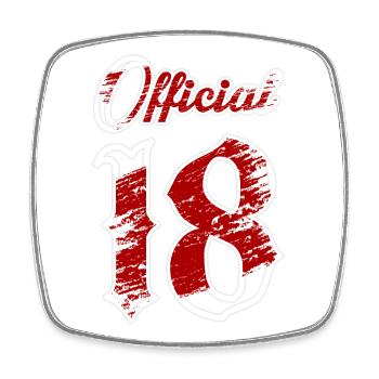 Officially 18 years - Square fridge magnet - white - Front