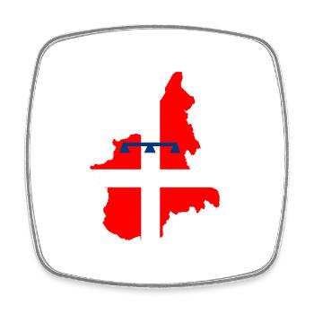 Piedmont Italy - Square fridge magnet - white - Front