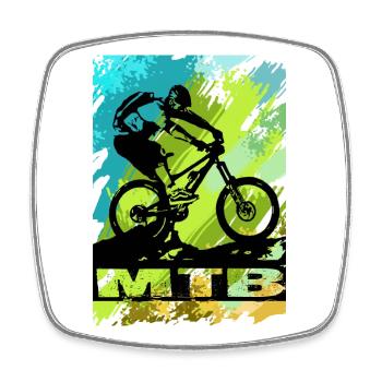 MTB Bike - Viereckiger Kühlschrankmagnet - Weiß - Vorne