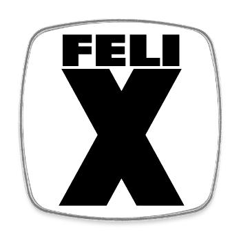 Felix X – Minimal Name Design - Viereckiger Kühlschrankmagnet - Weiß - Vorne