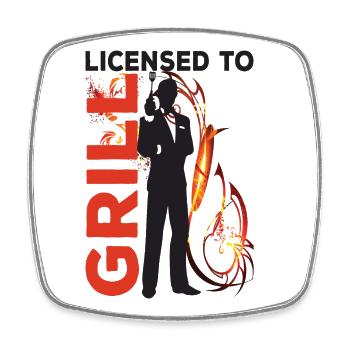 License to Grill Funny BBQ - Square fridge magnet - white - Front