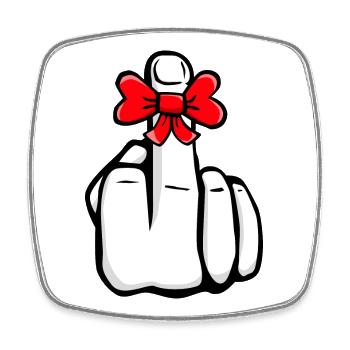 Hand Fuck You! Mittelfinger! süß cool Symbol - Viereckiger Kühlschrankmagnet - Weiß - Vorne