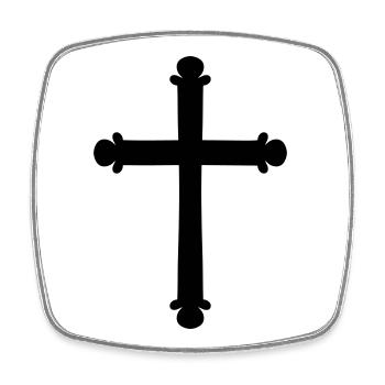 Croix / Croix chrétienne - Magnet carré - blanc - Devant