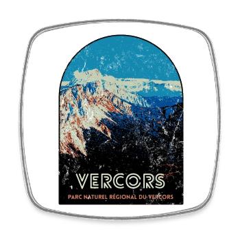 Regionaler Naturpark Vercors - Viereckiger Kühlschrankmagnet - Weiß - Vorne