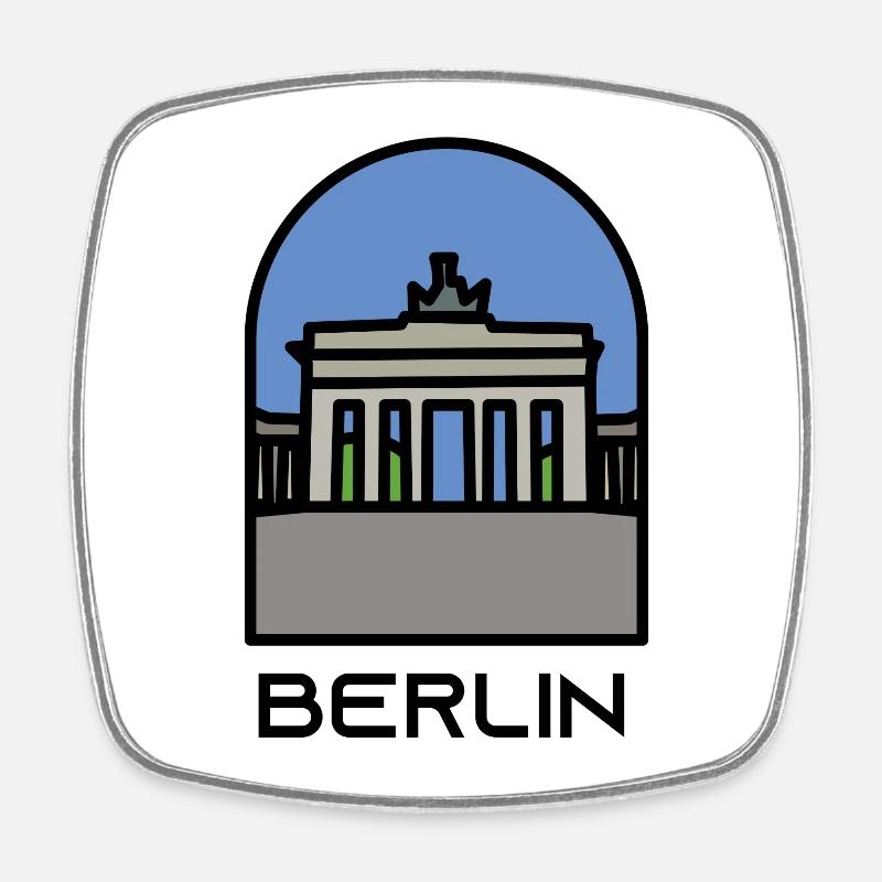 Berlin - Square fridge magnet - white