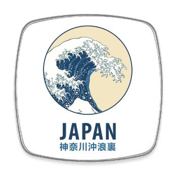 Kanagawa, Japan - Viereckiger Kühlschrankmagnet - Weiß - Vorne