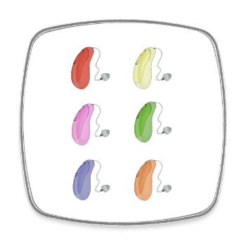 Colorful Hearing Aids - Square fridge magnet - white - Front