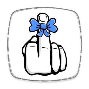 Hand Fuck You! Mittelfinger! süß cool Symbol - Viereckiger Kühlschrankmagnet - Weiß - Vorne