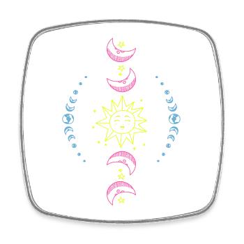 Sun Moon and Earth - Square fridge magnet - white - Front