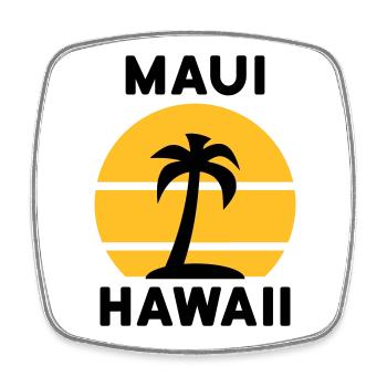 Maui, Hawaii (Sun, Palm, Island) - Square fridge magnet - white - Front