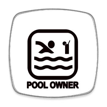 Pool Owner schwarz - Viereckiger Kühlschrankmagnet - Weiß - Vorne
