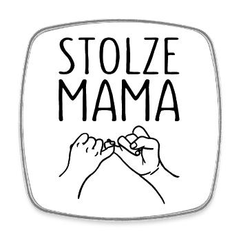 Stolze Mama Kleiner Fingerschwur Mutter - Viereckiger Kühlschrankmagnet - Weiß - Vorne