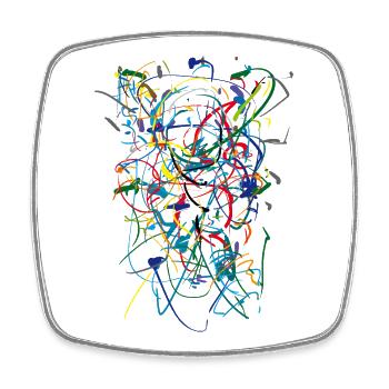 Abstrakt - Viereckiger Kühlschrankmagnet - Weiß - Vorne