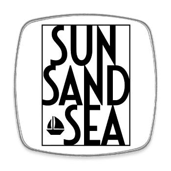 SOLEIL SABLE MER - Magnet carré - blanc - Devant