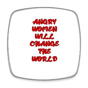 Angry Women Will Change the World - Square fridge magnet - white - Front