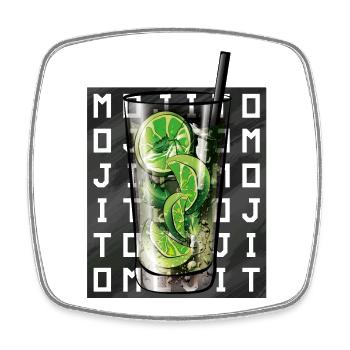 Mojito-Quadratschrift - Viereckiger Kühlschrankmagnet - Weiß - Vorne