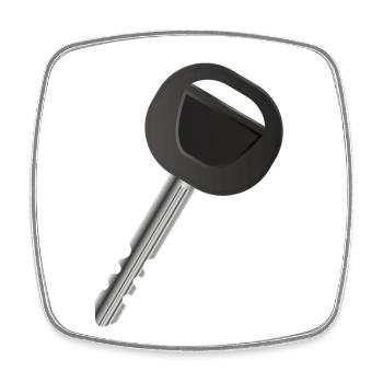 einzelner Autoschlüssel für Automobil Fans - Viereckiger Kühlschrankmagnet - Weiß - Vorne