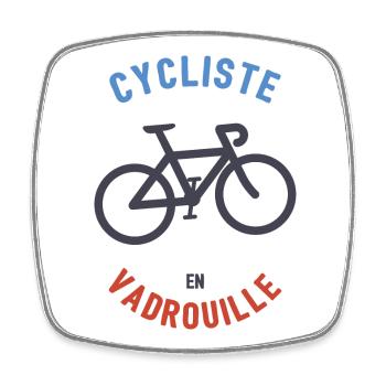 Cycliste en Vadrouille - Magnet carré - blanc - Devant