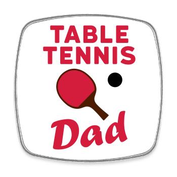 Tennis de table papa, raquettes de tennis de table, tennis de table - Magnet carré - blanc - Devant